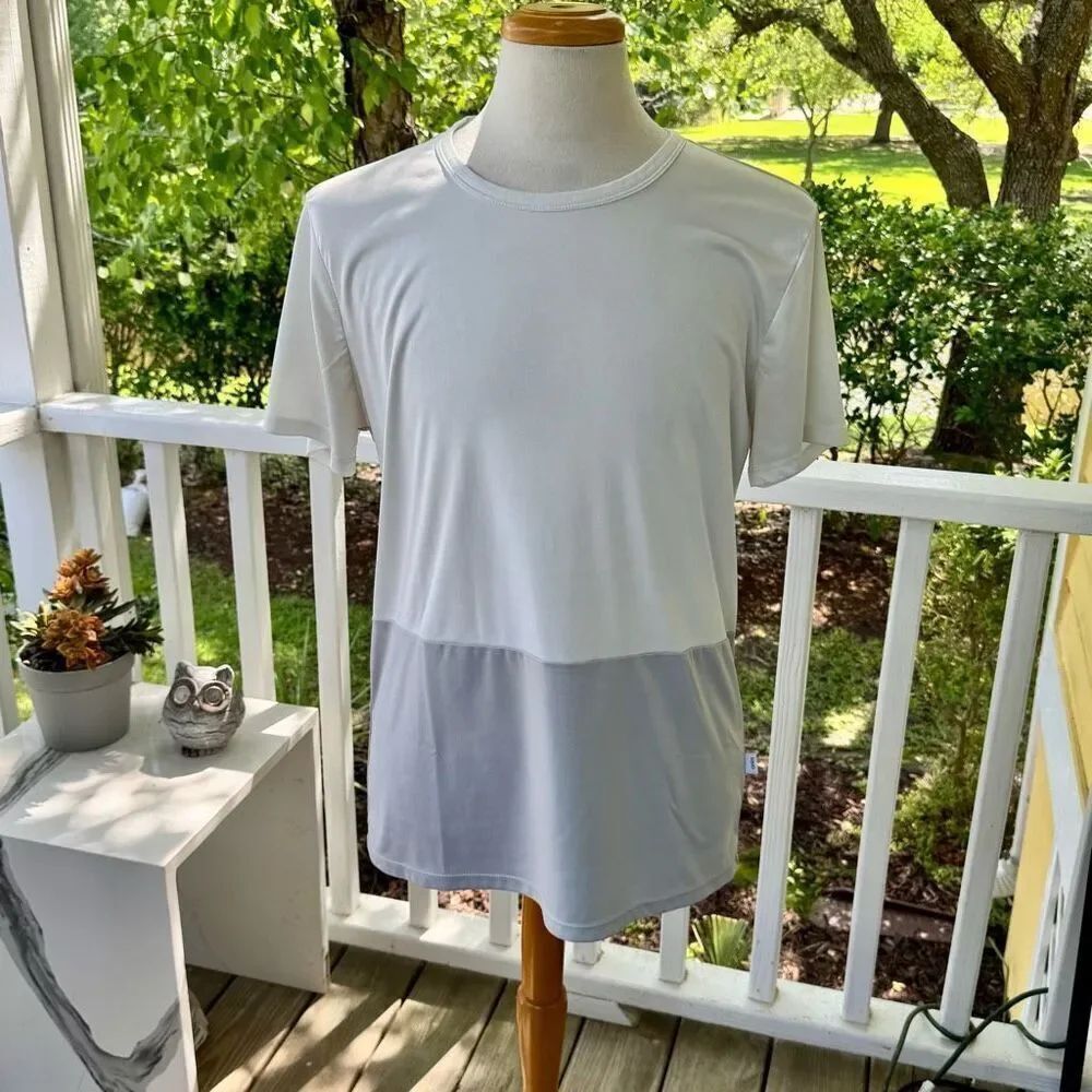Onia Colorblock Short Sleeve T-Shirt. Large. White/Gray.